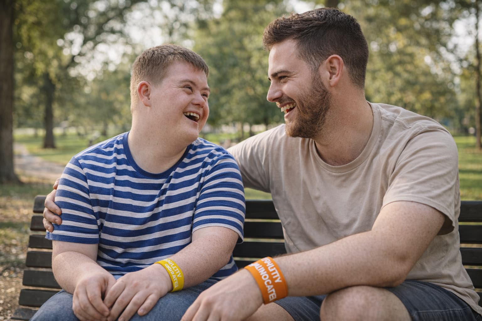 Siblings connecting and sharing experiences at an Ability Advocates community event