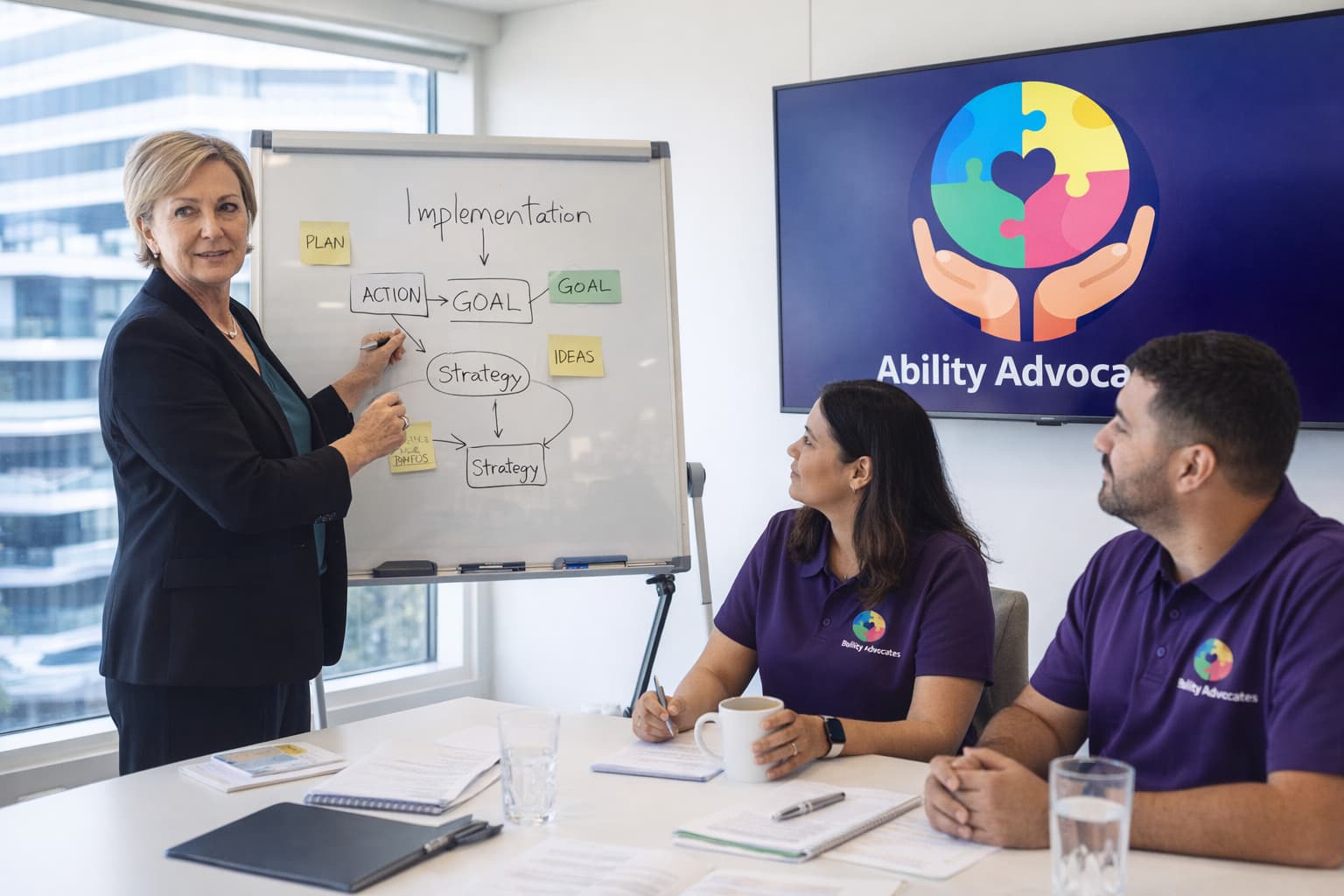 Ability Advocates executive strategic planning in modern Parramatta boardroom