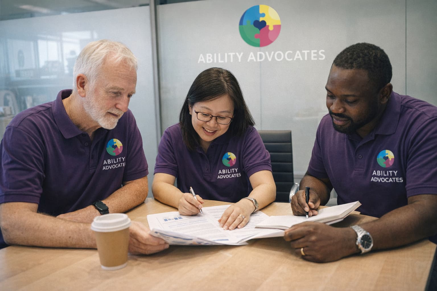 Ability Advocates governance and quality review in modern meeting room